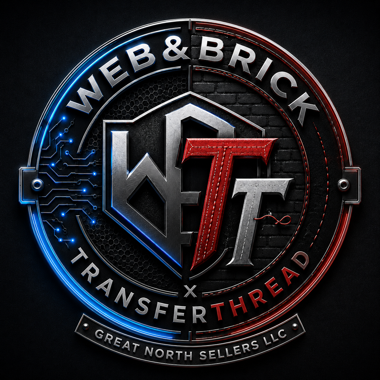 Great North Sellers combined Web and Brick and Transfer Thread badge